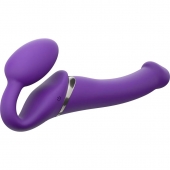 Фиолетовый безремневой вибрострапон Vibrating Bendable Strap-On - size L - Strap-on-me - купить с доставкой в Сызрани