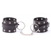 Черные кожаные оковы с люверсами - Crazy Handmade - купить с доставкой в Сызрани