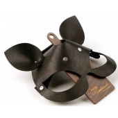 Черная кожаная маска  Кошка  с маленькими ушками - Crazy Handmade - купить с доставкой в Сызрани