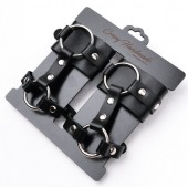 Черные наручники с креплением на кисть руки - Crazy Handmade - купить с доставкой в Сызрани