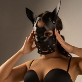 Черная маска  Собака  с ушками - Crazy Handmade - купить с доставкой в Сызрани