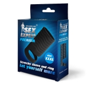 Черная открытая насадка на пенис с кольцом для мошонки XXXL-size - 9,9 см. - Sex Expert - в Сызрани купить с доставкой