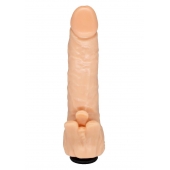Телесная гелевая насадка-фаллос с клиторальными лепестками - 18,5 см. - LOVETOY (А-Полимер) - купить с доставкой в Сызрани