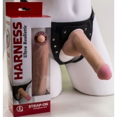 Страпон Harness из двух предметов: трусики с плугом и насадка-фаллос - 17 см. - LOVETOY (А-Полимер) - купить с доставкой в Сызрани