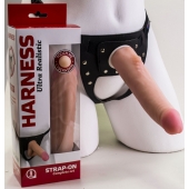 Реалистичный страпон Harness из трусиков и насадки-фаллоса - 18,5 см. - LOVETOY (А-Полимер) - купить с доставкой в Сызрани