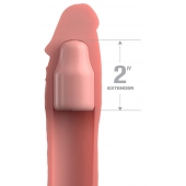 Телесная насадка-удлинитель 2 Inch Silicone X-tension with Strap - 20,3 см. - Pipedream - в Сызрани купить с доставкой