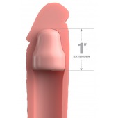 Телесная насадка-удлинитель 1 Inch Silicone X-tension - 17,8 см. - Pipedream - в Сызрани купить с доставкой