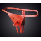 Красные кожаные универсальные трусики со штырьком для насадок - Sitabella - купить с доставкой в Сызрани