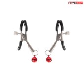 Серебристые зажимы на соски с шариками - Notabu - купить с доставкой в Сызрани