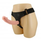 Гладкий фаллоимитатор с крупной головкой на ремешках - 19,7 см. - Baile - купить с доставкой в Сызрани