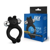 Черное силиконовое эрекционное виброкольцо Sex Expert - Sex Expert - в Сызрани купить с доставкой