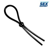 Черное силиконовое лассо с шариком для утяжки - Sex Expert - в Сызрани купить с доставкой