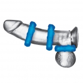 Комплект из трех голубых эрекционных колец 3-Pack Ribbed Rider Cock Ring Set - BlueLine - в Сызрани купить с доставкой