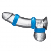 Комплект из трех голубых колец для эрекции 3-Pack Nuts   Bolts Stretch Cock Ring Set - BlueLine - в Сызрани купить с доставкой