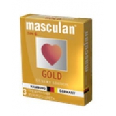 Презервативы Masculan Ultra Gold с золотым напылением и ароматом ванили - 3 шт. - Masculan - купить с доставкой в Сызрани