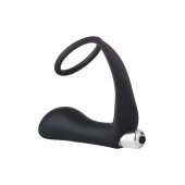 Черное эрекционное кольцо с вибропробкой Vibrating Anal Plug With Cockring - Dream Toys - в Сызрани купить с доставкой