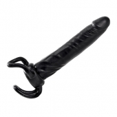Чёрная насадка-фаллос для двойного проникновения INFLATABLE DILDO SLIM DONG  - 13,5 см. - Toyz4lovers - в Сызрани купить с доставкой