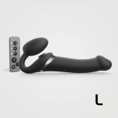 Черный безремневой страпон Multi Orgasm Size L с клиторальной стимуляцией - Strap-on-me - купить с доставкой в Сызрани