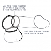 Набор из трех черных эрекционных колец Silicone 3-Ring Stamina Set - Pipedream - в Сызрани купить с доставкой
