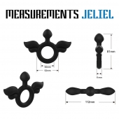 Черное эрекционное кольцо с крыльями Rooster Jeliel Angel - Velv or - в Сызрани купить с доставкой