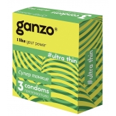 Ультратонкие презервативы Ganzo Ultra thin - 3 шт. - Ganzo - купить с доставкой в Сызрани