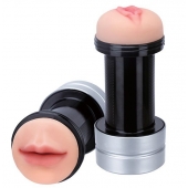 Двусторонний мастурбатор REALSTUFF 2 IN 1 HUMMER MOUTH   VAGINA - ротик и вагина - Dream Toys - в Сызрани купить с доставкой