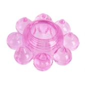 Розовое гелевое эрекционное кольцо-цветок - Toyfa Basic - в Сызрани купить с доставкой