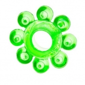 Зеленое эрекционное кольцо-цветок - Toyfa Basic - в Сызрани купить с доставкой