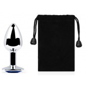 Анальное украшение BUTT PLUG  Small с синим кристаллом - 7 см. - Anal Jewelry Plug - купить с доставкой в Сызрани