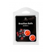 Набор из 2 шариков с массажным маслом Brazilian Balls с ароматом ягод - Secret Play - купить с доставкой в Сызрани