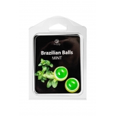 Набор из 2 шариков с массажным маслом Brazilian Balls с ароматом мяты - Secret Play - купить с доставкой в Сызрани