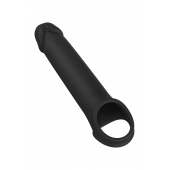 Черная насадка-удлинитель с вибрацией Vibrating Extender With Remote - Dream Toys - в Сызрани купить с доставкой