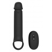 Черная насадка-удлинитель с вибрацией Vibrating Extender With Remote - Dream Toys - в Сызрани купить с доставкой