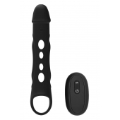 Черная насадка-удлинитель Vibrating Extender With Remote с вибрацией - Dream Toys - в Сызрани купить с доставкой
