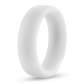 Белое люминесцентное эрекционное кольцо Silicone Glo Cock Ring - Blush Novelties - в Сызрани купить с доставкой