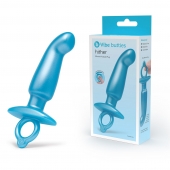 Голубая анальная пробка для массажа простаты Hither Silicone Prostate Plug - 14,3 см. - b-Vibe - в Сызрани купить с доставкой