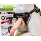 Страпон-унисекс с двумя насадками UNI strap 7  Harness - 19 и 16 см. - LOVETOY (А-Полимер) - купить с доставкой в Сызрани