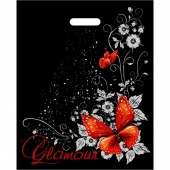 Черный пакет Glamour с вырубной ручкой (38х47 см) - Сима-Ленд - купить с доставкой в Сызрани