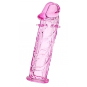 Розовая насадка фаллической формы - 12,5 см. - A-toys - в Сызрани купить с доставкой