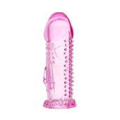 Розовая насадка на пенис с шипиками и коготком - 13,5 см. - A-toys - в Сызрани купить с доставкой