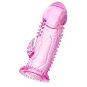 Розовая насадка на пенис с шипиками и коготком - 13,5 см. - A-toys - в Сызрани купить с доставкой