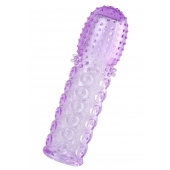 Фиолетовая рельефная насадка на пенис - 13,5 см. - A-toys - в Сызрани купить с доставкой