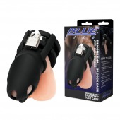 Черная клетка для пениса Silicone Small 2 in Cock Cage With Ball Divider - BlueLine - купить с доставкой в Сызрани