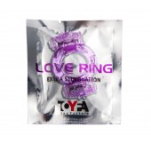 Фиолетовое виброкольцо с двумя вибропульками - Toyfa Basic - в Сызрани купить с доставкой