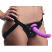 Лиловый поясной страпон Navigator Silicone G-Spot Dildo with Harness - 17,8 см. - XR Brands - купить с доставкой в Сызрани
