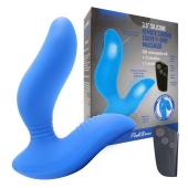 Синий вибромассажер простаты 3,5’’ Remote Control Curve P-spot Massager - 12 см. - Erokay - в Сызрани купить с доставкой