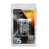 Прозрачная насадка с капельками STAY HARD COCK SLEEVE 05 CLEAR - Blush Novelties - в Сызрани купить с доставкой