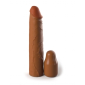 Коричневая насадка на член 2  Silicone X-tension - 20,3 см. - Pipedream - в Сызрани купить с доставкой