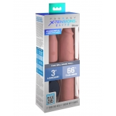 Телесная вибронасадка на член 3  Vibrating Mega X-tension with Remote - 22,9 см. - Pipedream - в Сызрани купить с доставкой
