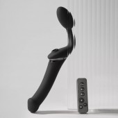 Черный безремневой вибрострапон Strap-On-Me Multi Orgasm Size XL - Strap-on-me - купить с доставкой в Сызрани